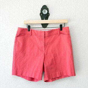 Talbots Perfect Shorts Size 12 Coral Pink Cotton Stretch Mid Rise Summer Casual